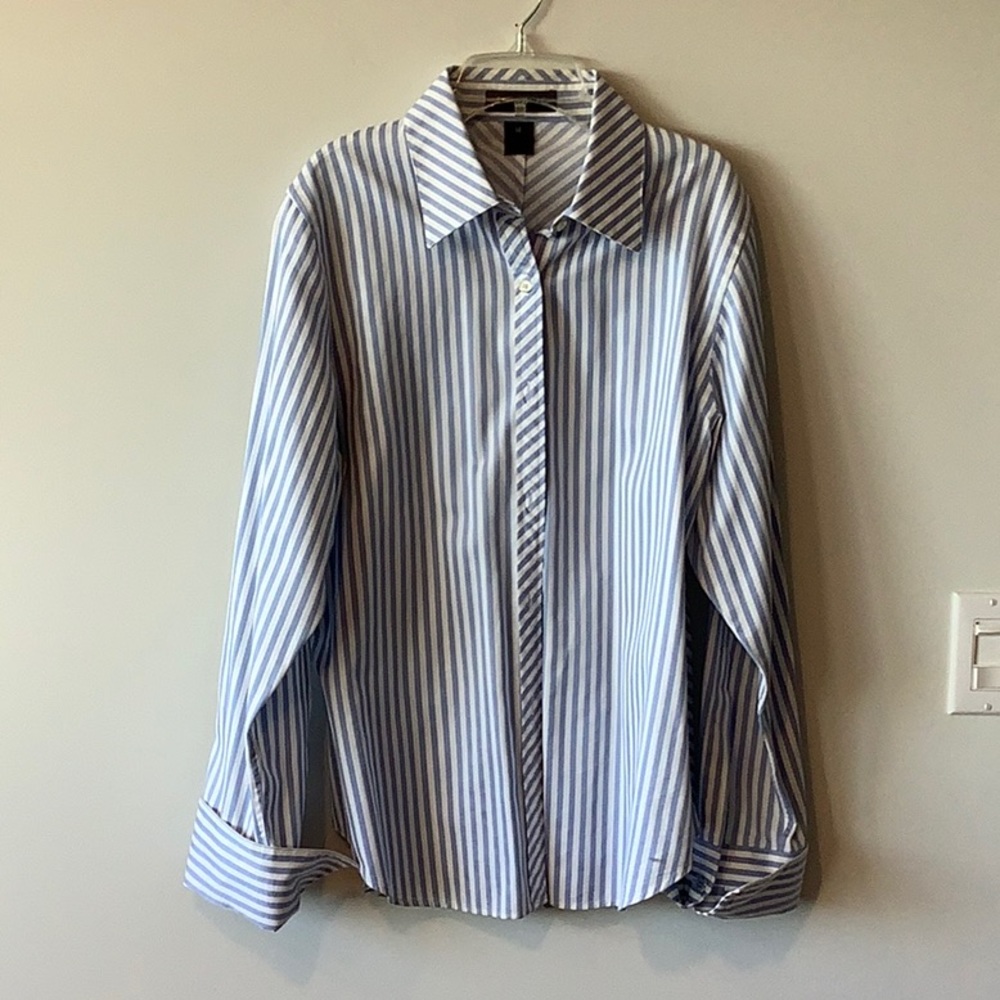 Pink Tartan Blue and White Striped Button-Down Shirt